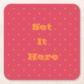 Magenta rood roze met goudvis Oranje vlekken Kartonnen Onderzetters (Voorkant)