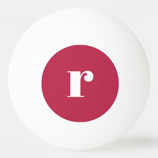 Magenta Rood Wit Monogram Ping Pong Ball (Achterkant)