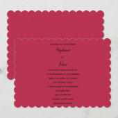 Magenta Rood Zwart Minimaal Kleurrijke Trendy Brui Kaart (Voorkant / Achterkant)