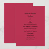 Magenta rood zwart minimale kleurrijke heldere bru kaart (Voorkant / Achterkant)