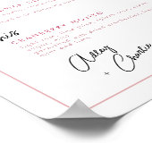 Magenta Roos Black Signature Drink Wedding Sign Poster (Hoek)