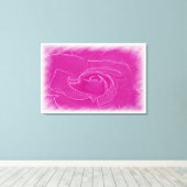 Magenta roos canvas afdruk (Insitu (Houten vloer))