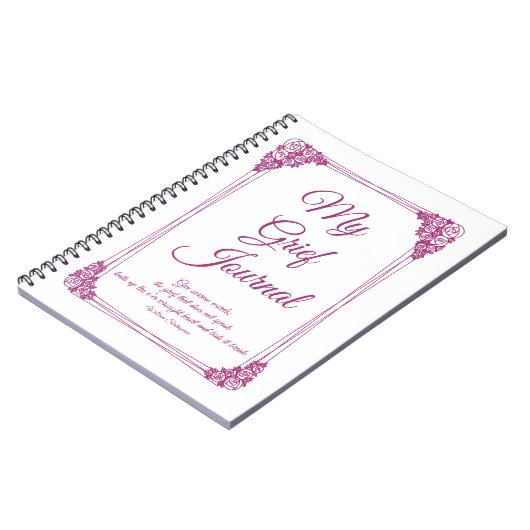 Magenta Roos Cluster Border Grief Journal Notitieboek (Linkerzijde)