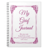 Magenta Roos Cluster Border Grief Journal Notitieboek (Voorkant)