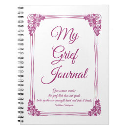 Magenta Roos Cluster Border Grief Journal Notitieboek