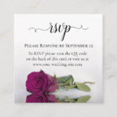 Magenta Roos Elegant Wedding RSVP QR Code Informatiekaartje (Voorkant)