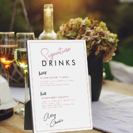 Magenta Roos Gold Black Signature Drink Sign Fotoplaat