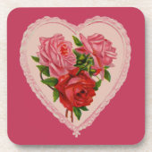 Magenta  Roos Harde Valentijn Bier Onderzetter (Voorkant)