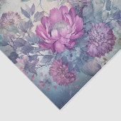 Magenta Roos Kleurrijke Bloemen Achtergrond Decoup Tissuepapier (Detail)