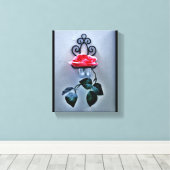 Magenta Roos Sconce Canvas Afdruk (Insitu (Houten vloer))