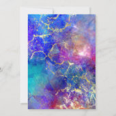 Magenta Royal Blue Fire Opal Gold 50th Birthday Kaart (Achterkant)