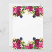 Magenta Roze Aquarel Bloem Doopfeest Kaart (Achterkant)