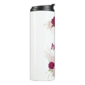 magenta roze bloem groen thermosbeker (Gedraaid links)