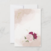 Magenta roze bloemen groene bladeren RSVP kaartje (Achterkant)