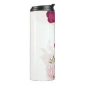 Magenta roze bloemengroen thermosbeker (Gedraaid links)