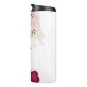 Magenta roze bloemengroen thermosbeker (Geroteerd rechts)