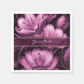 Magenta roze bloemenservetten servet (Voorkant)