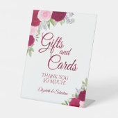 Magenta & Roze Boho Bloemen Geschenken & Kaarten H Reclamebord Met Voetstuk (Voorkant)