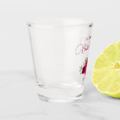 Magenta & Roze Boho Rozen Elegant Vrijgezellenfees Shot Glas (Links)