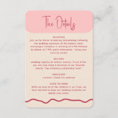 Magenta roze bruiloft met modern Lijst met koude b Informatiekaartje (Voorkant)