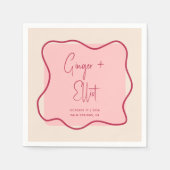 Magenta roze bruiloft met modern Lijst met koude b Servet (Voorkant)