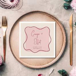 Magenta roze bruiloft met modern Lijst met koude b Servet