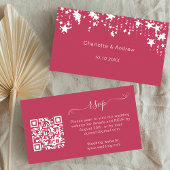 Magenta roze bruiloft reactie website QR code RSVP Informatiekaartje