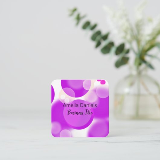 Magenta Roze Bubble Visitekaartje (Staand voorkant)