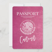 Magenta Roze Cancun Paspoort Huwelijk Kaart (Achterkant)