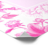 Magenta Roze Chinoiserie Bloemen Bruiloft Welkom Poster (Hoek)