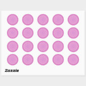 magenta roze doilies klassieke ronde sticker (Vel)