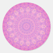 magenta roze doilies klassieke ronde sticker (Voorkant)