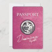 Magenta Roze Dominicaanse Republiek Paspoort Huwel Kaart (Achterkant)