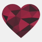 magenta roze, donkerzwart, geometrisch vermaasd hart sticker (Voorkant)