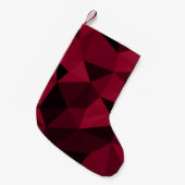 magenta roze, donkerzwart, geometrisch vermaasd kleine kerstsok (Voorkant (Hangend))