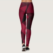 magenta roze, donkerzwart, geometrisch vermaasd leggings (Achterkant)