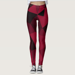 magenta roze, donkerzwart, geometrisch vermaasd leggings