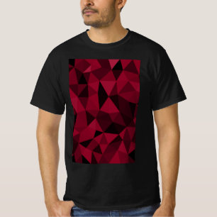 magenta roze, donkerzwart, geometrisch vermaasd t-shirt