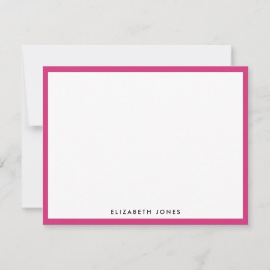 Magenta Roze Eenvoudige Moderne Classic Minimalist Notitiekaartje (Voorkant)