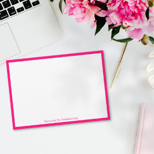 Magenta roze elegante moderne platte briefkaart
