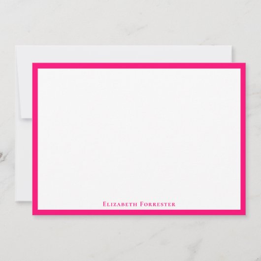 Magenta roze elegante moderne platte briefkaart (Voorkant)