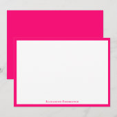 Magenta roze elegante moderne platte briefkaart (Voorkant / Achterkant)