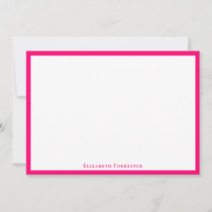 Magenta roze elegante moderne platte briefkaart