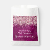 Magenta roze elke leeftijd verjaardagsfeestje guns bedankzakje (Voorkant)