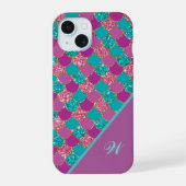 Magenta Roze en Blauwgroen Zeemeermin Schalen met iPhone 15 Case (Achterkant)