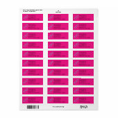 Magenta Roze en Bright Blauwe Retrobril Etiket (Full Sheet)