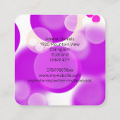 Magenta roze en wit bubble Visitekaartje (Achterkant)