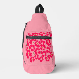 Magenta roze fantasappellauw sling bag