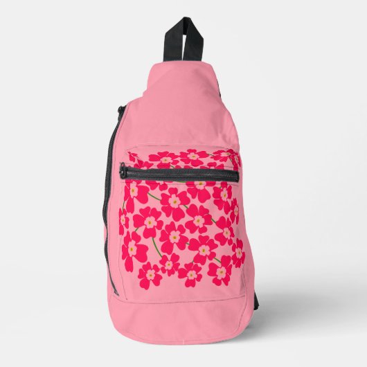 Magenta roze fantasappellauw sling bag (Voorkant)