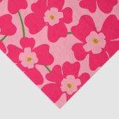 Magenta roze fantasie bloem patroon tissuepapier (Detail)